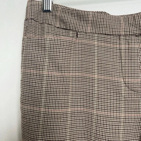 TABOTS Womens 10P Houndstooth Wide  Leg Brown Career Wool Trouser - Picture 6 of 14